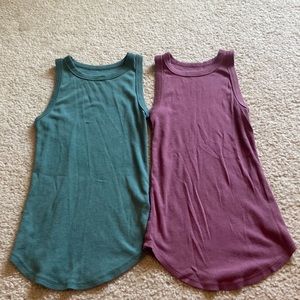 2 tight long tank tops